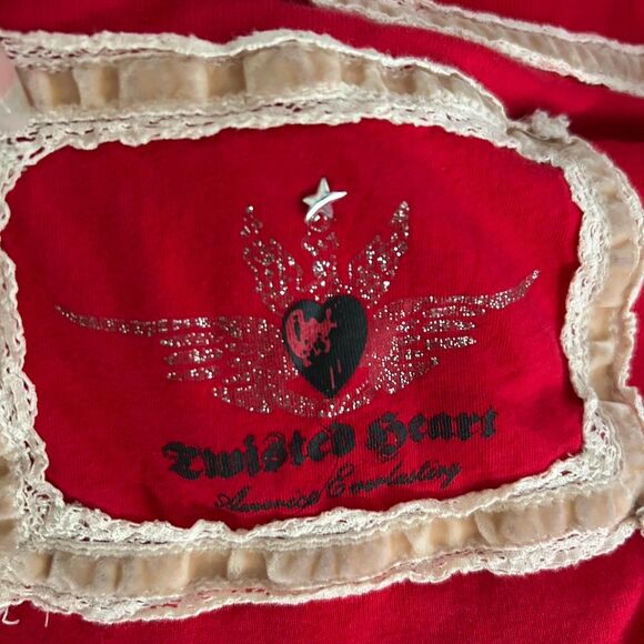 Twisted Hearts Y2K Vintage Women's Red Polo shirt henley - Picture 5 of 5